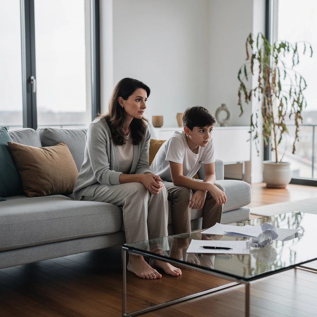 Zwischen Nähe und Verantwortung: Wenn Kinder früh lernen, emotional für die Mutter da zu sein, kann das ihre Entwicklung prägen (KI-generiert)