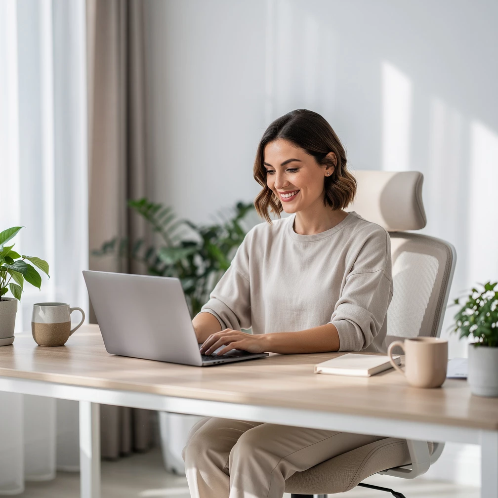 Nebenbei Geld verdienen 2026: Viele Frauen setzen auf flexible Online-Jobs, um sich zusätzliches Einkommen aufzubauen – oft ganz bequem von zu Hause. (KI-generiert)