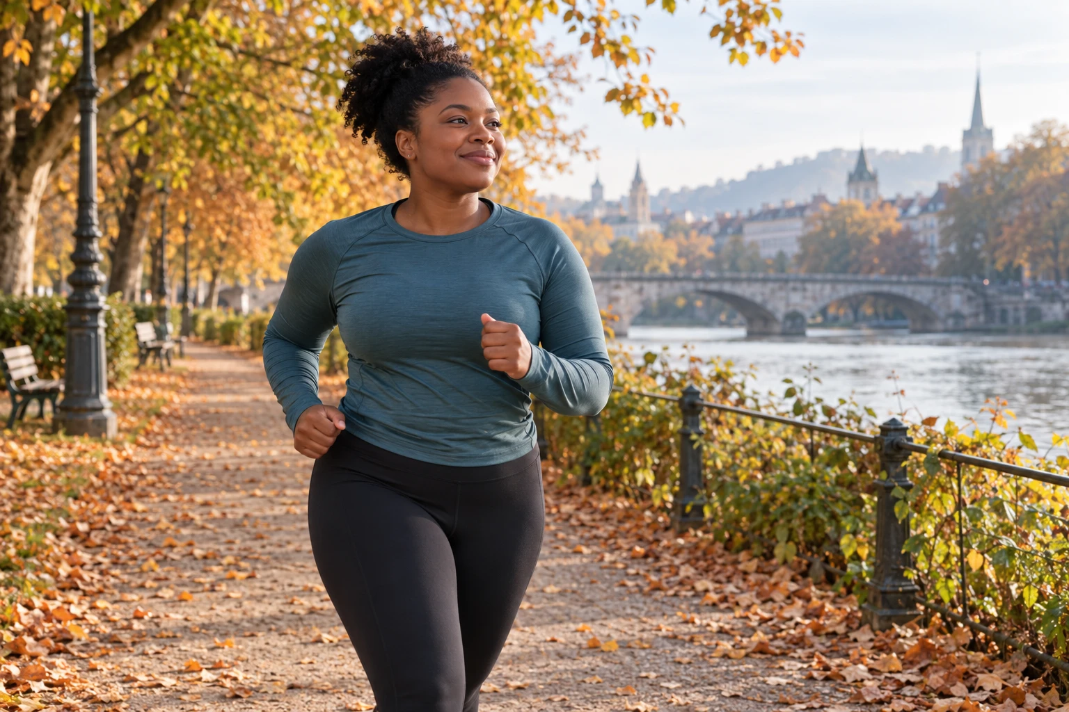 Entspanntes Lauftraining im Herbstpark