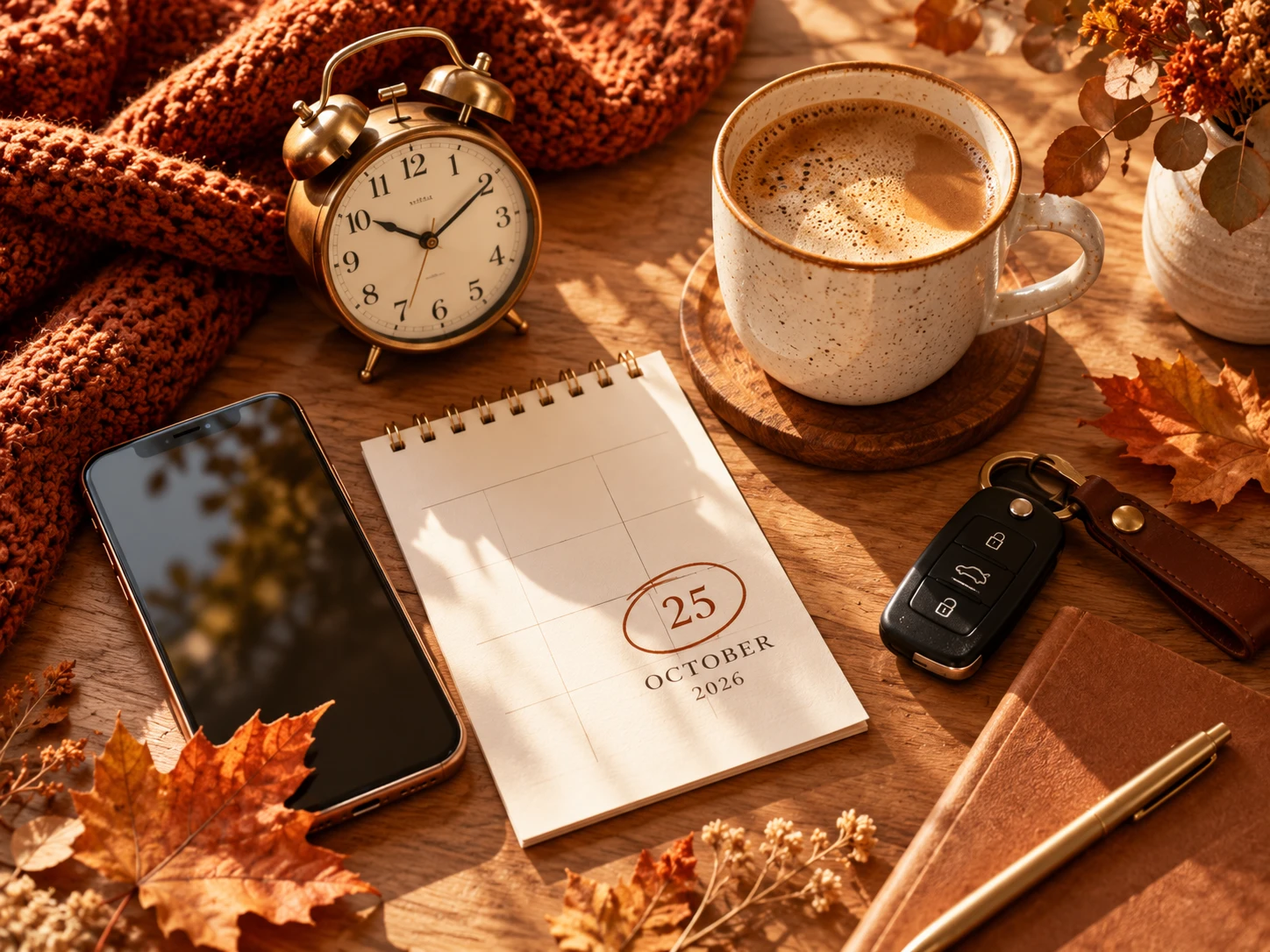 Die zusätzliche Stunde darf auch einfach für Ruhe, Kaffee und einen entspannten Sonntag genutzt werden. (KI-generiert)