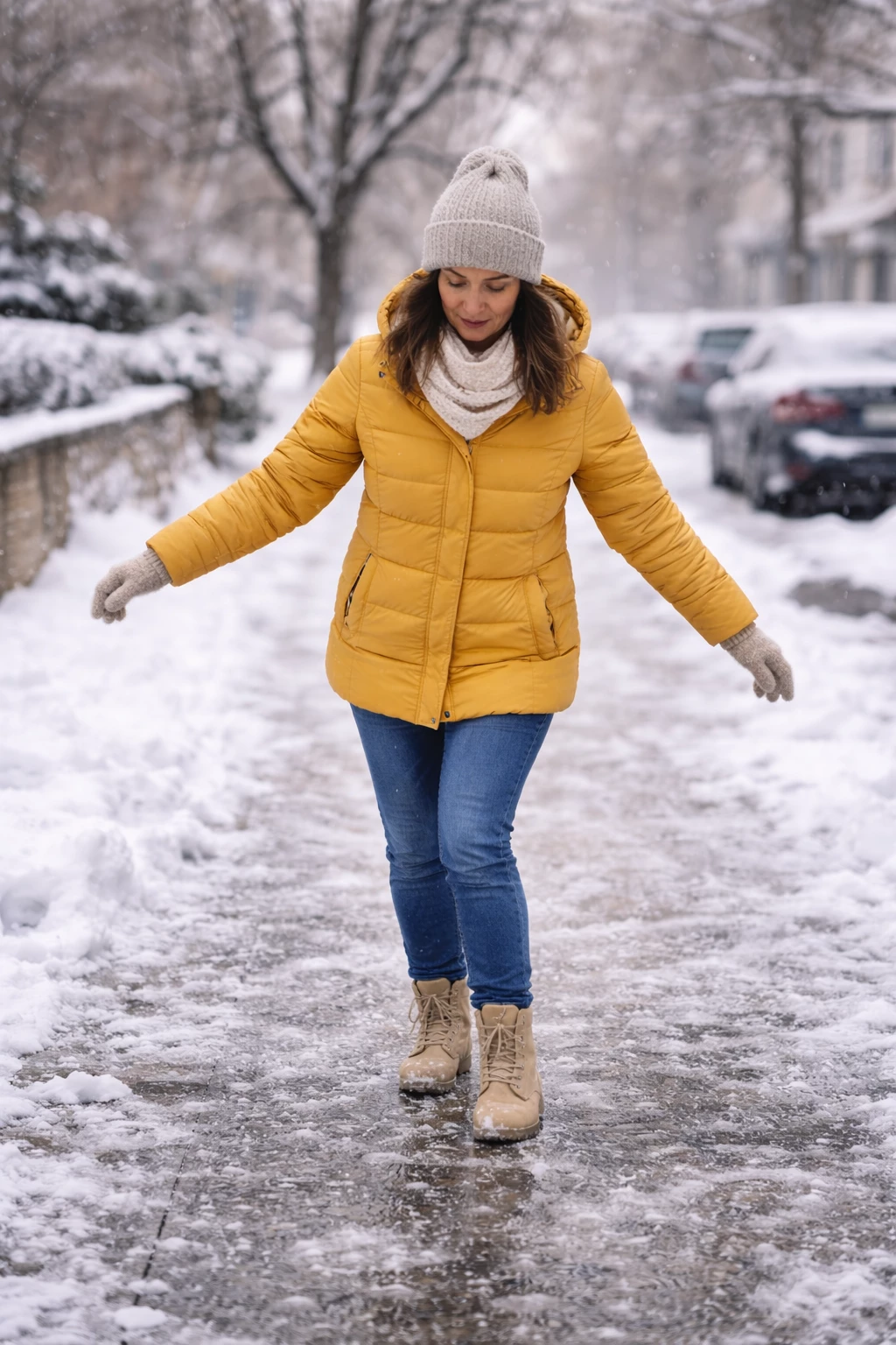 Blankes Eis ist oft schwer zu erkennen. Kleine Schritte, rutschfeste Schuhe und ein ruhiges Tempo reduzieren das Sturzrisiko deutlich.