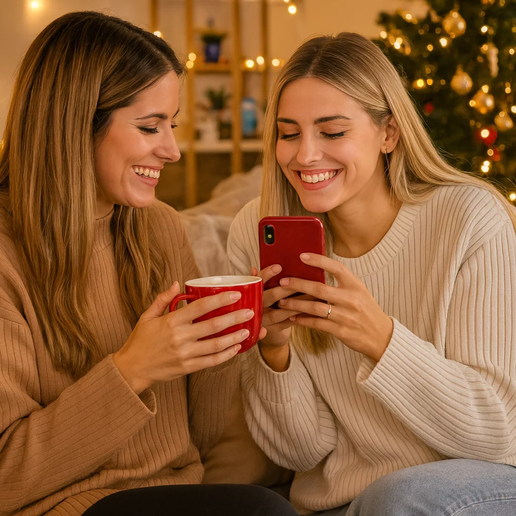 Gemeinsame Vorfreude: Zusammen das nächste Adventskalender-Türchen checken.