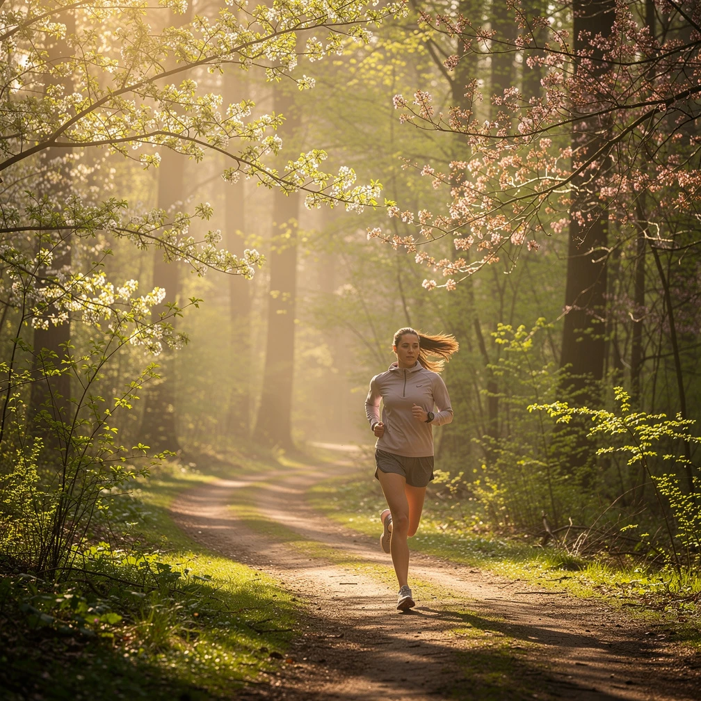 Joggen im Frühling: Wer Timing und Intensität anpasst, kommt trotz Pollen besser durch die Saison. (KI-generiert)