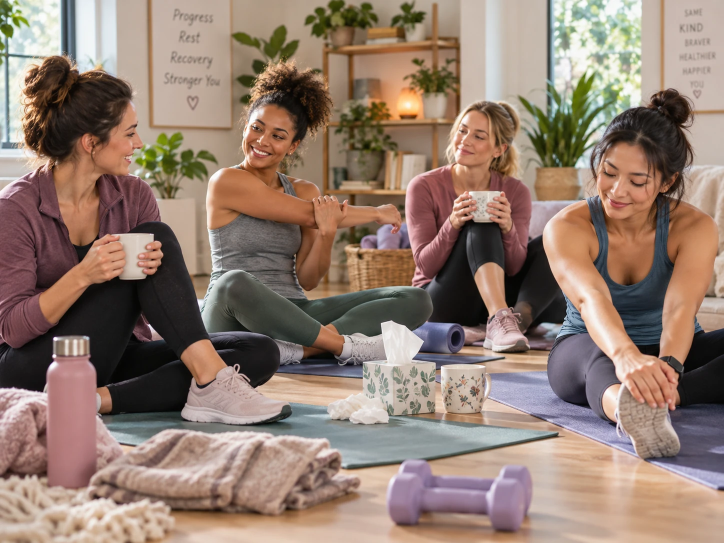 Gemütliche Yoga-Auszeit in der Erholungsphase (Bild KI generiert).webp