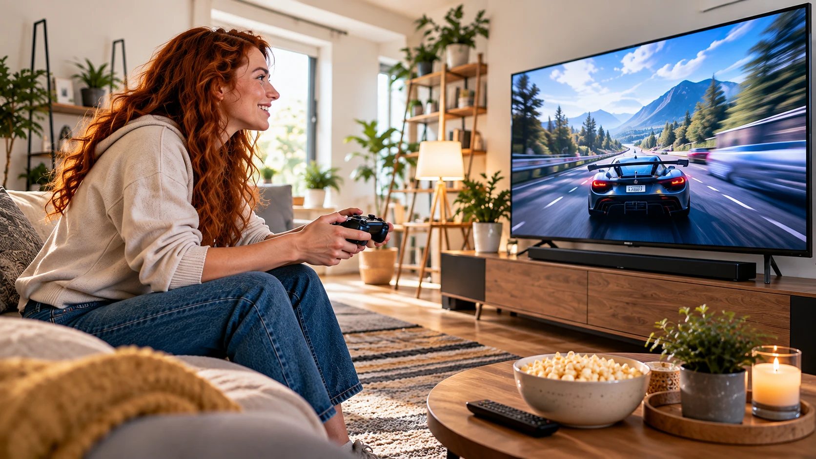 Für Gamer zählen die Details: Wer hohe Bildraten nutzen möchte, sollte auf 120 Hz, HDMI 2.1, VRR und ALLM achten. (KI-generiert)
