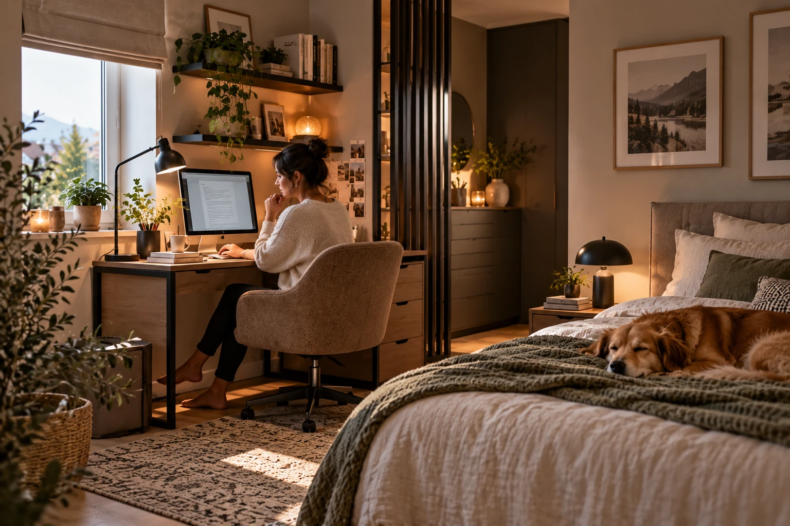 Gemütliches Homeoffice mit Hund.webp