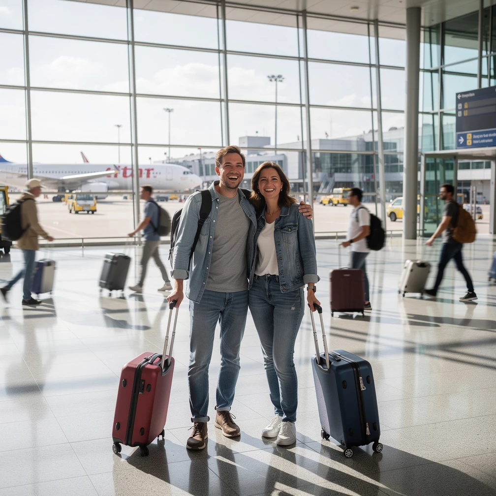Entspannt reisen beginnt mit dem richtigen Handgepäck (KI-generiert)