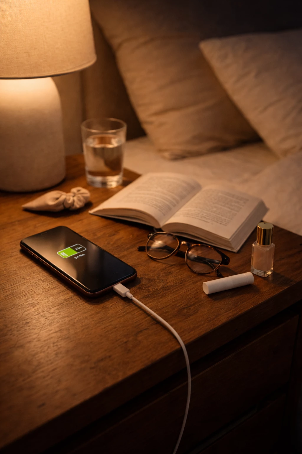 Smartphone-Akku im Alltag: Wer abends entspannt sein will, braucht ein Handy, das zuverlässig durchhält – und schnell wieder lädt. (KI-generiert)