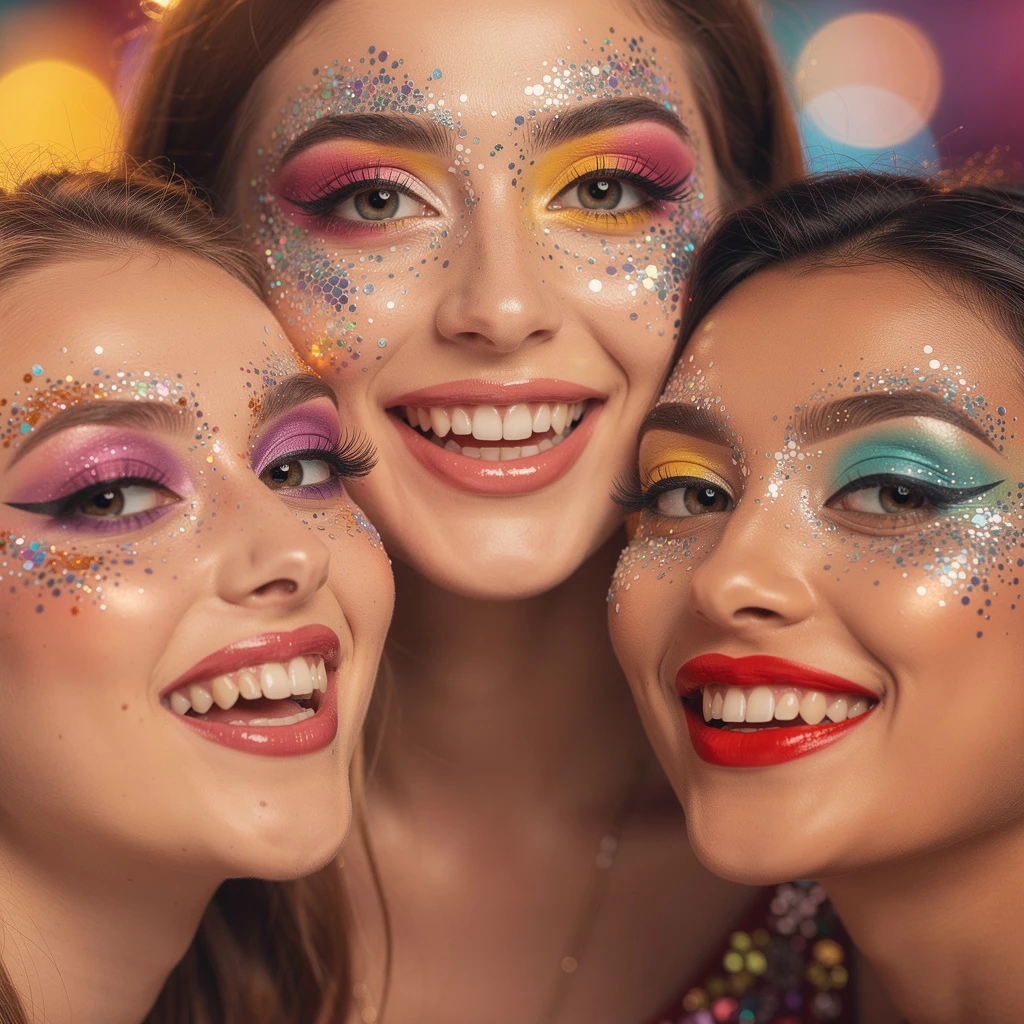 Wenn das Make-up zum Kostüm wird: Glitzer, Glow und Statement-Lips sorgen auch ohne Verkleidung für Karnevals-Vibes.
