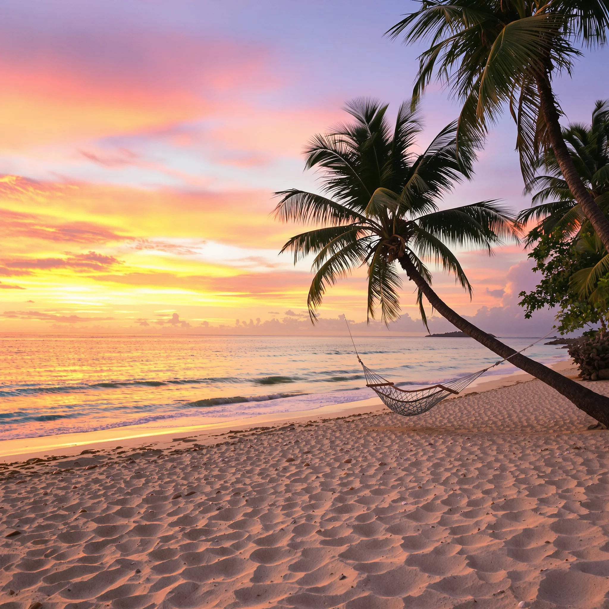 In deiner Morgenmeditation kannst du ein Bild mit Hängematte am Strand visualisieren oder ein Mantra rezitieren