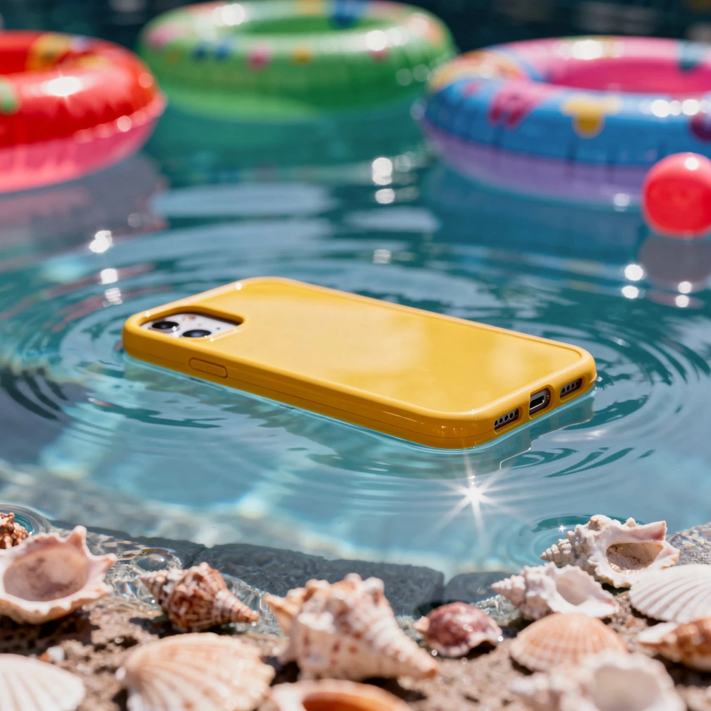Mit einer wasserdichten Handyhülle bleibt das Smartphone auch unterwegs bei Regen, Staub und Spritzwasser optimal geschützt. (KI-generiert)