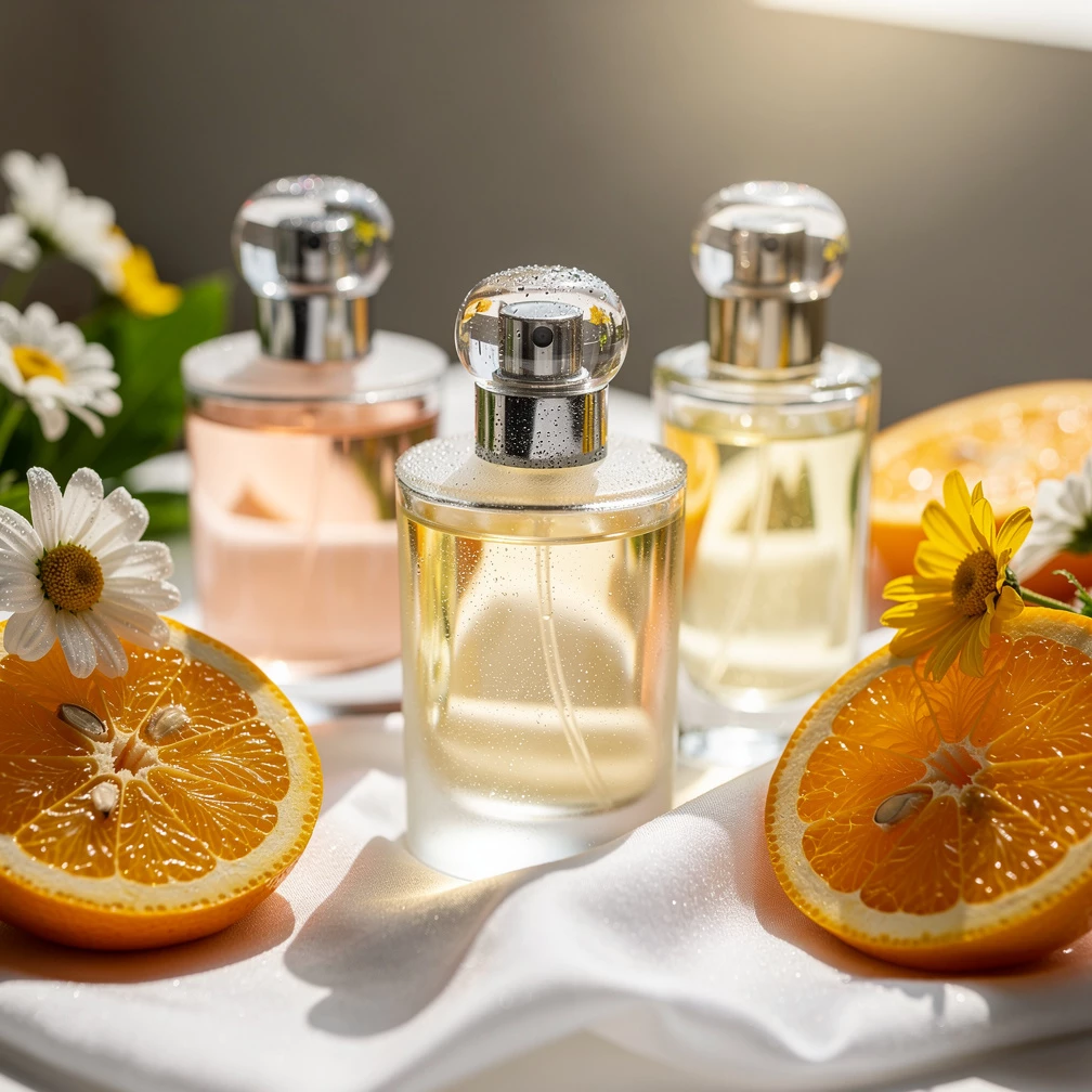 Moderner Sommer Lifestyle mit Parfumflakons