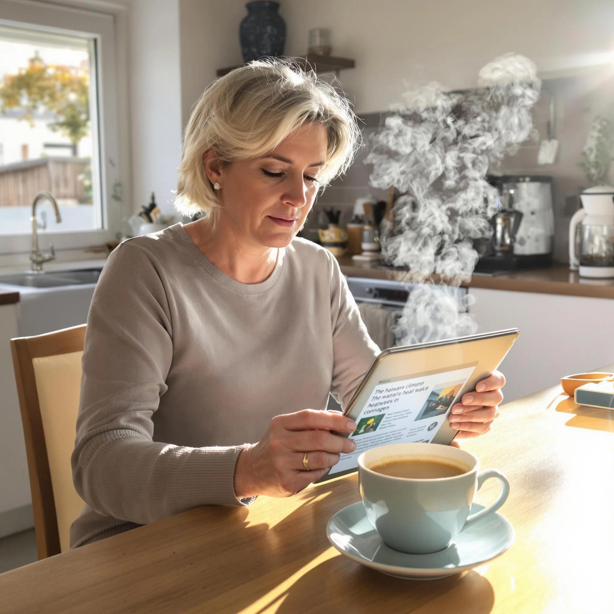 Der E-Reader ist ein guter Start in den Tag - auch zum Frühstück