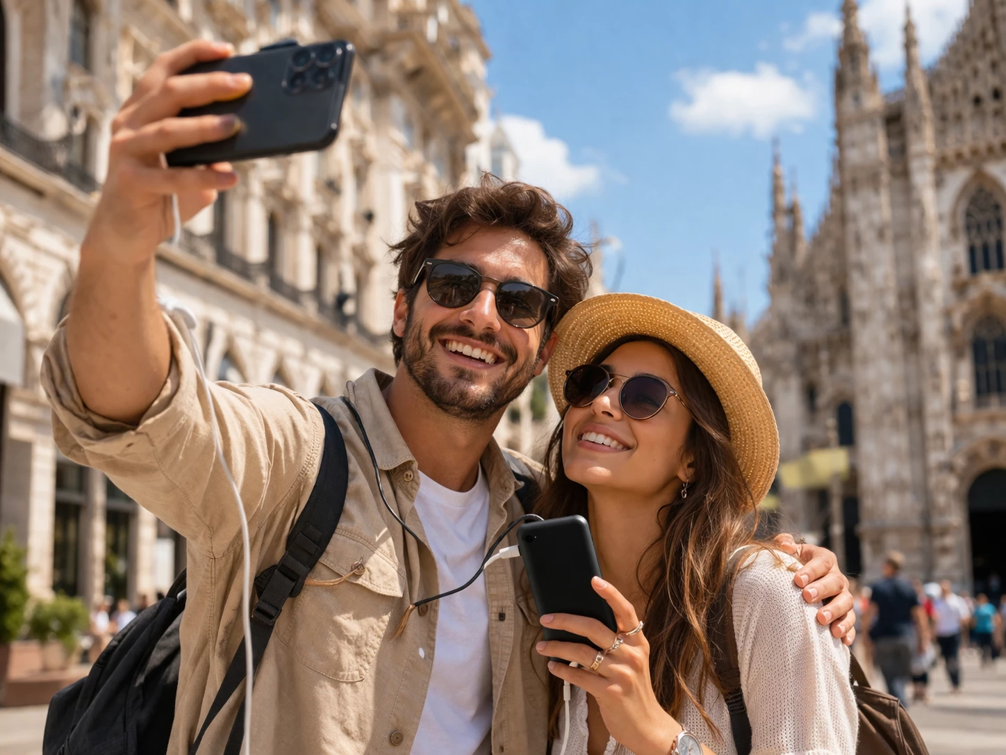 Unvergessliche Momente festhalten, ohne auf den Akkustand zu achten – mit einer Powerbank bleibst du den ganzen Tag flexibel (KI-generiert)