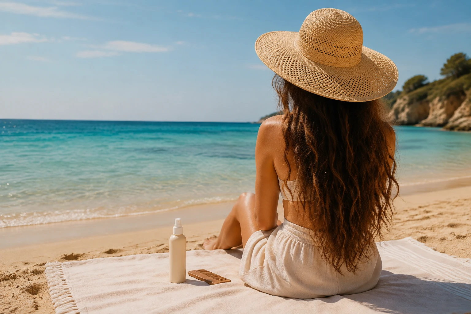 Sommer, Sonne, Sonnenschutz für das Haar (Bild KI generiert).webp
