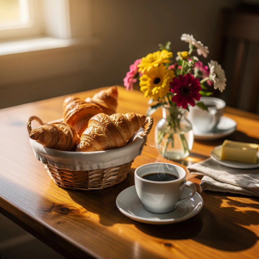 Ein schön gedecktes Frühstück kann am Muttertag manchmal mehr sagen als teure Geschenke. (KI-generiert)