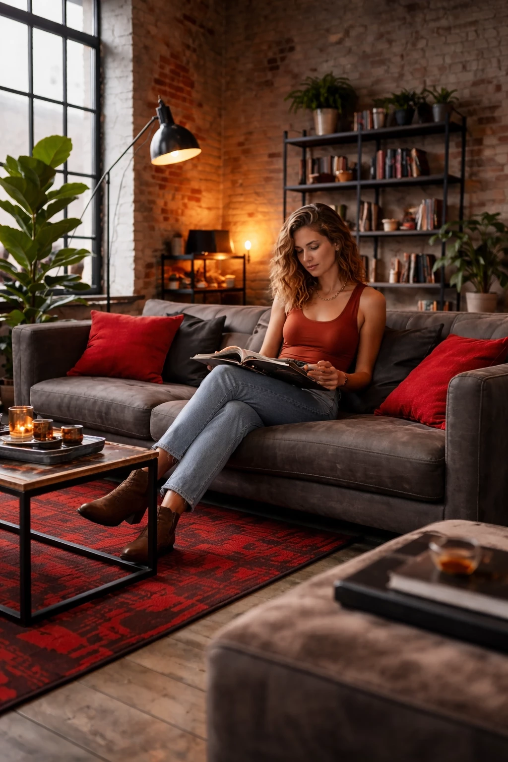 Urban, klar und voller Energie: Der Widder-Wohnstil lebt von starken Kontrasten, industriellen Materialien und einer selbstbewussten Atmosphäre.