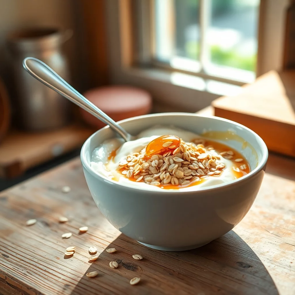 Mehr als ein gesundes Frühstück: Aus Haferflocken, Joghurt und Honig hast du ruckzuck ein pflegendes Gesichtspeeling angerührt