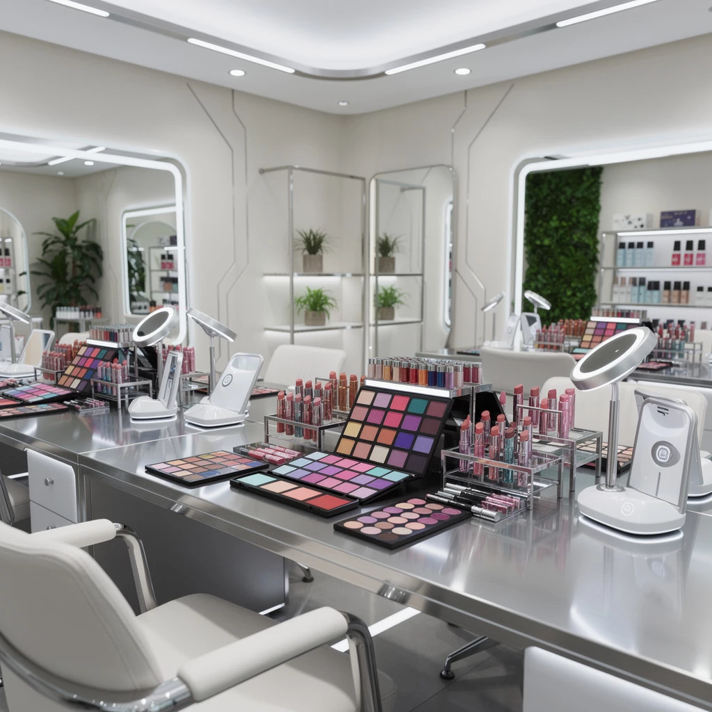 Statement Eyes mit farbigem Lidschatten oder grafischem Eyeliner bringen 2026 kreative Akzente ins Make-up. (KI-generiert)