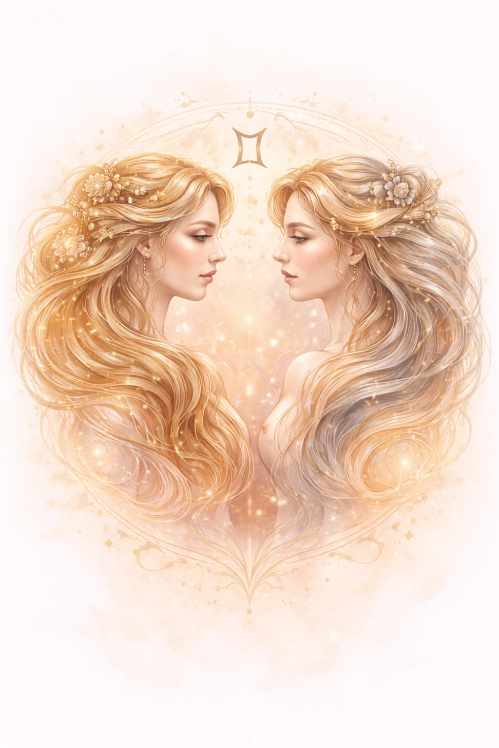 Gedanken in Bewegung: Die Zwillinge verkörpern Neugier, Austausch und lebendige Inspiration. (KI-generiertes Bild)