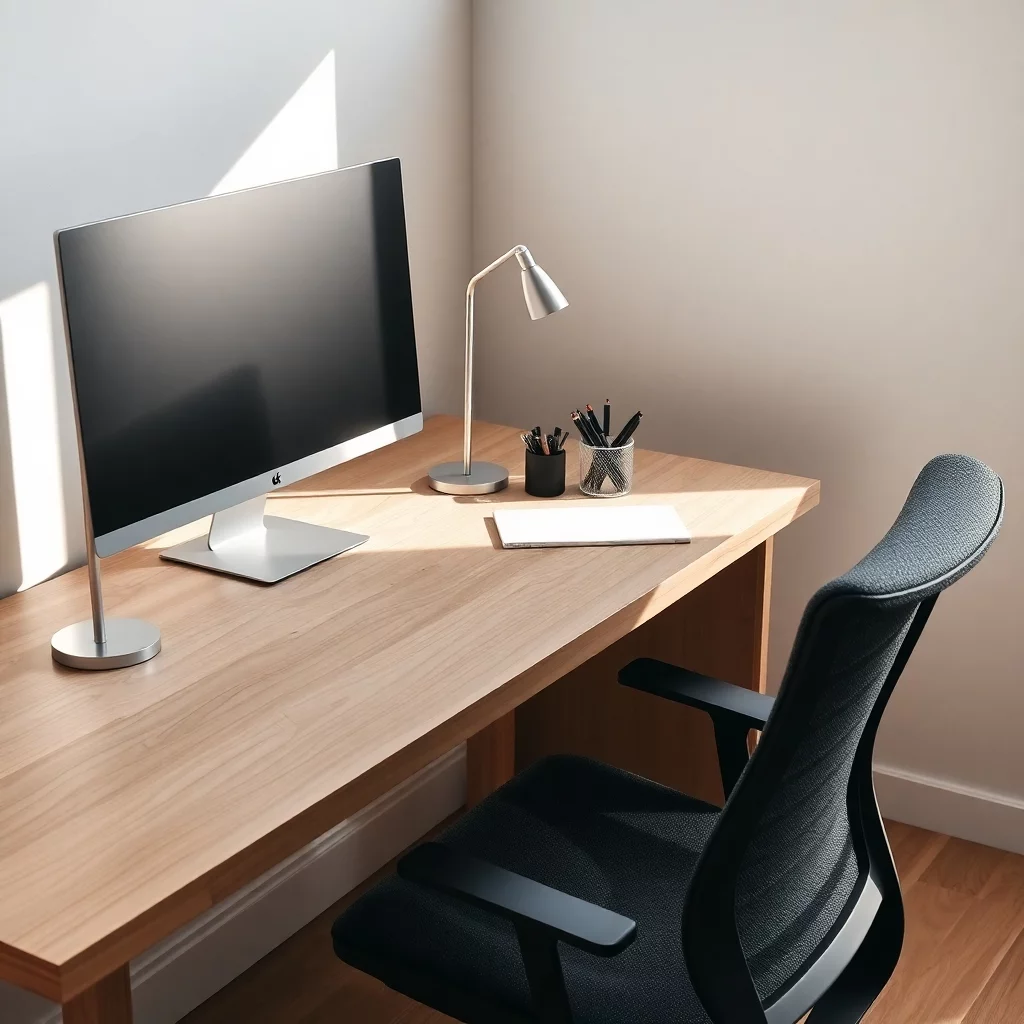 Aufgeräumter und minimalistischer Arbeitsplatz
