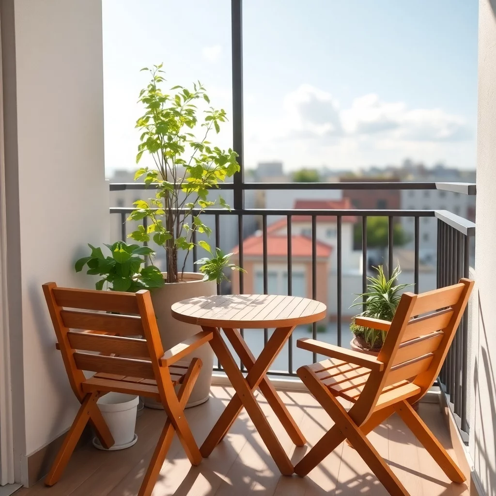 balkon holzmöbel kleiner balkon
