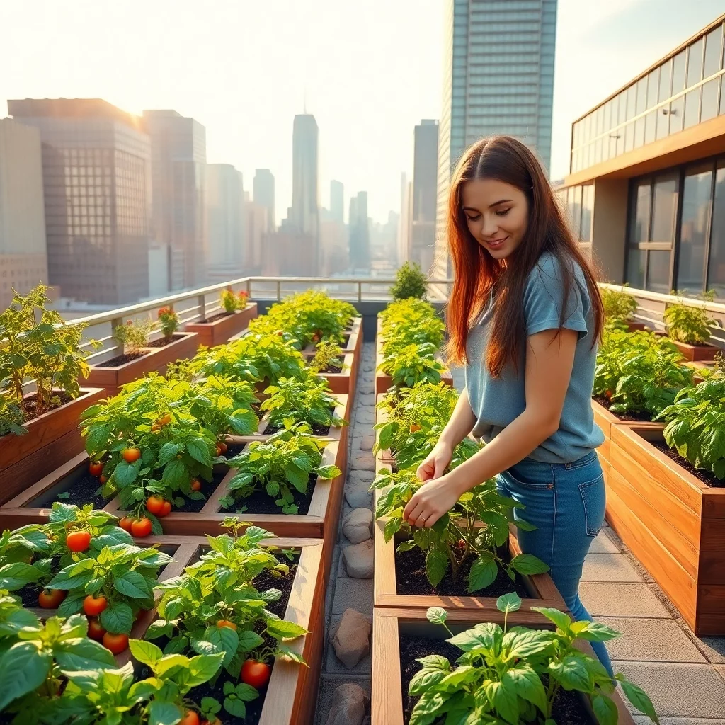 Dachgarten in der Großstadt