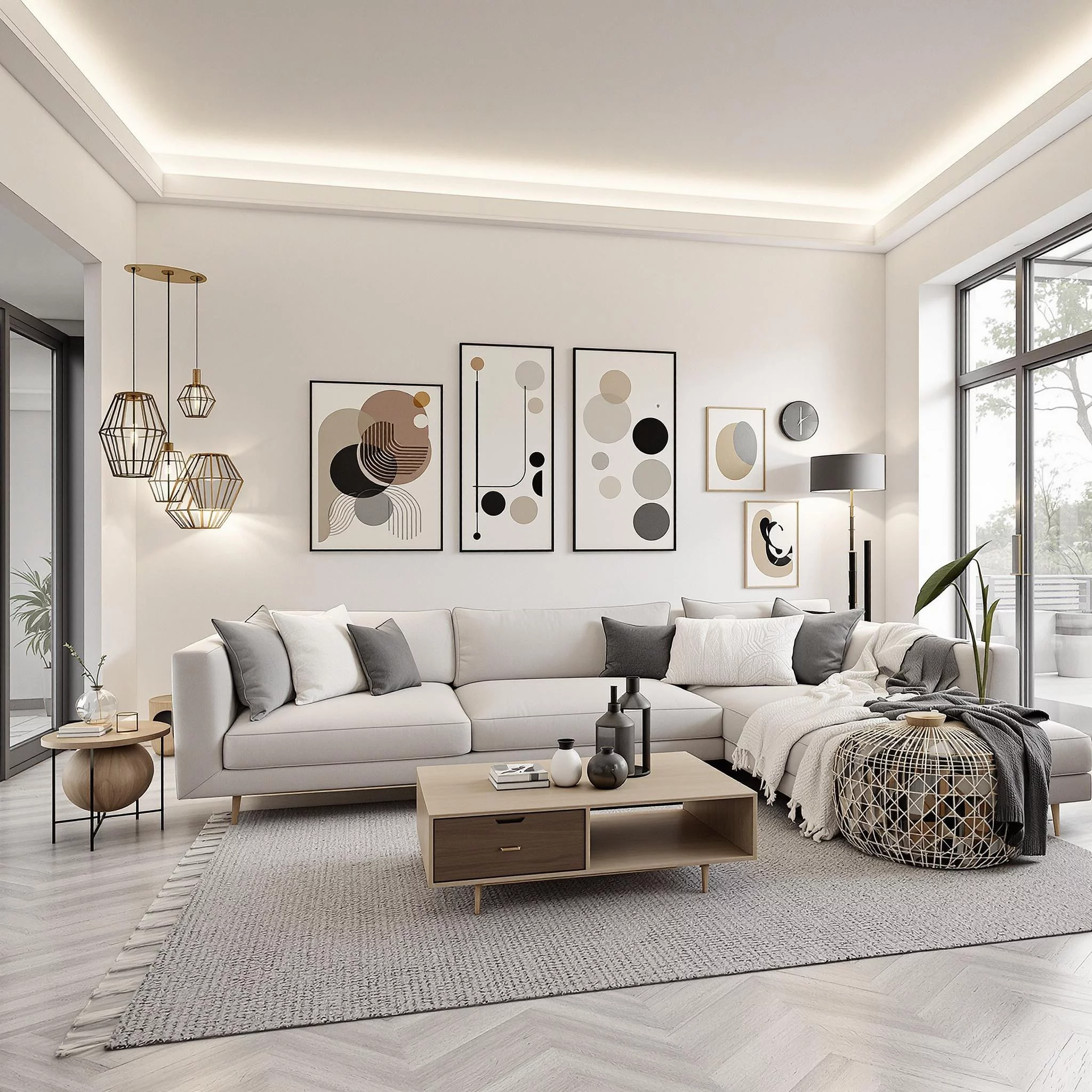 Eleganter Skandinavischer Wohnraum