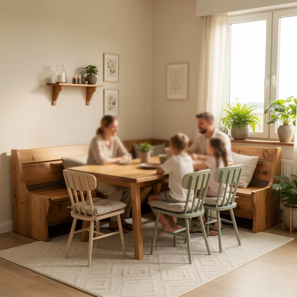Esszimmer-Eckbank planen: Komfort trifft Platzsparidee