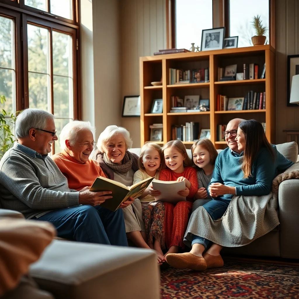 Familientreffen im Wohnzimmer