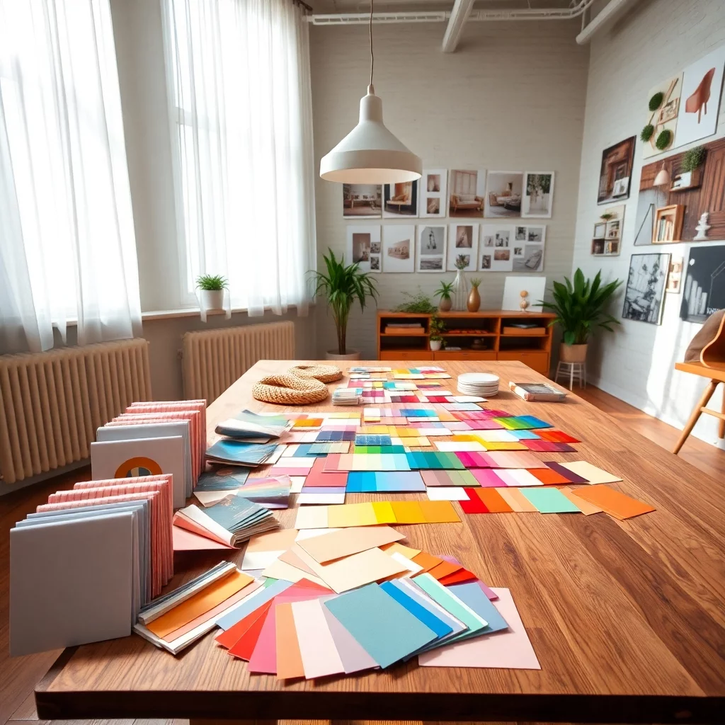 Farbstudio mit Mustertisch