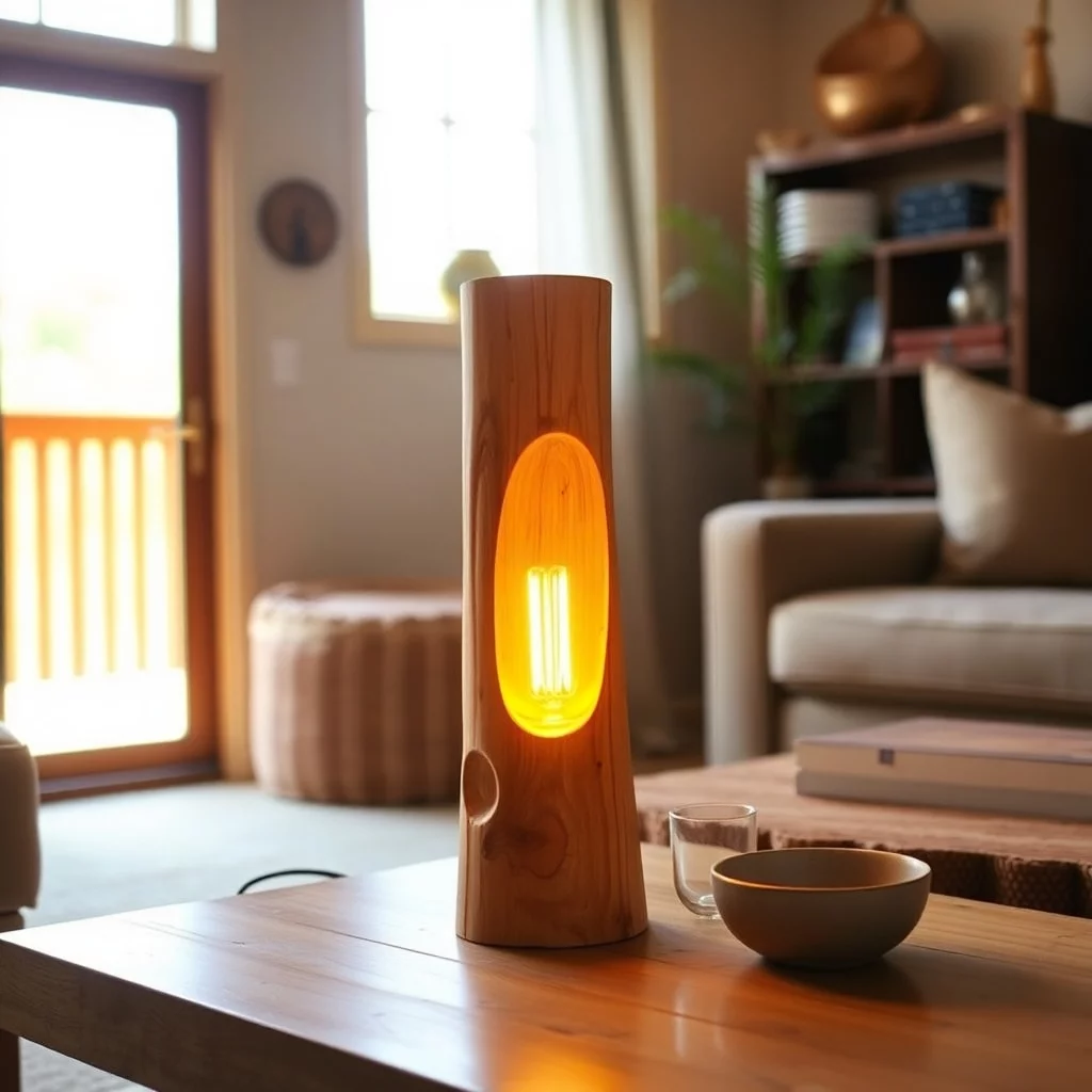Gemütliche DIY Holzlampen Szene