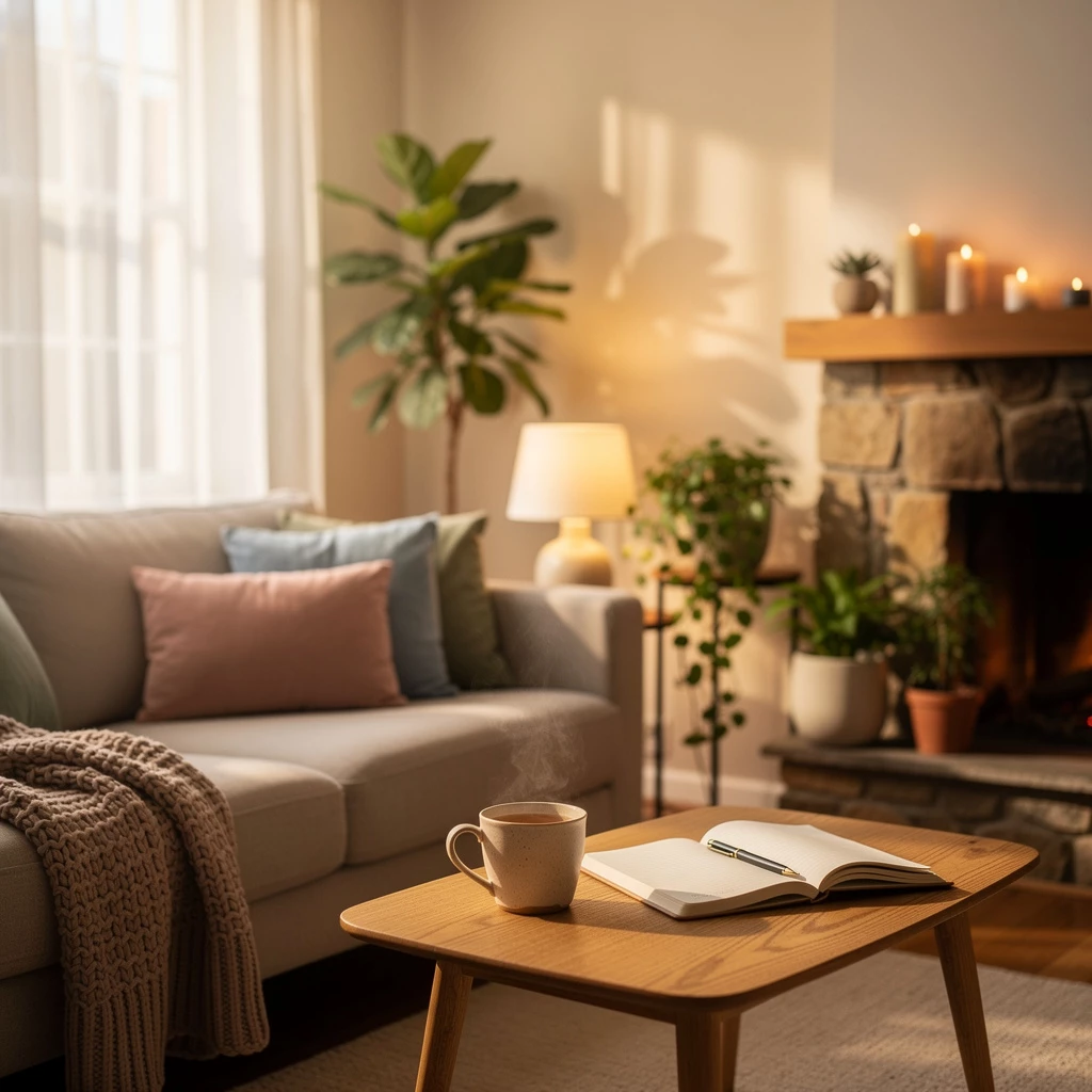 Gemütlicher Wohnraum als Wellness-Oase