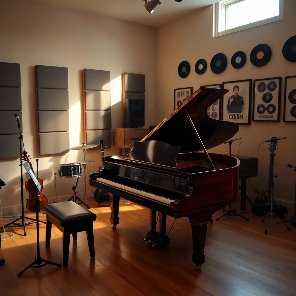 Gemütliches Musikstudio voller Klänge