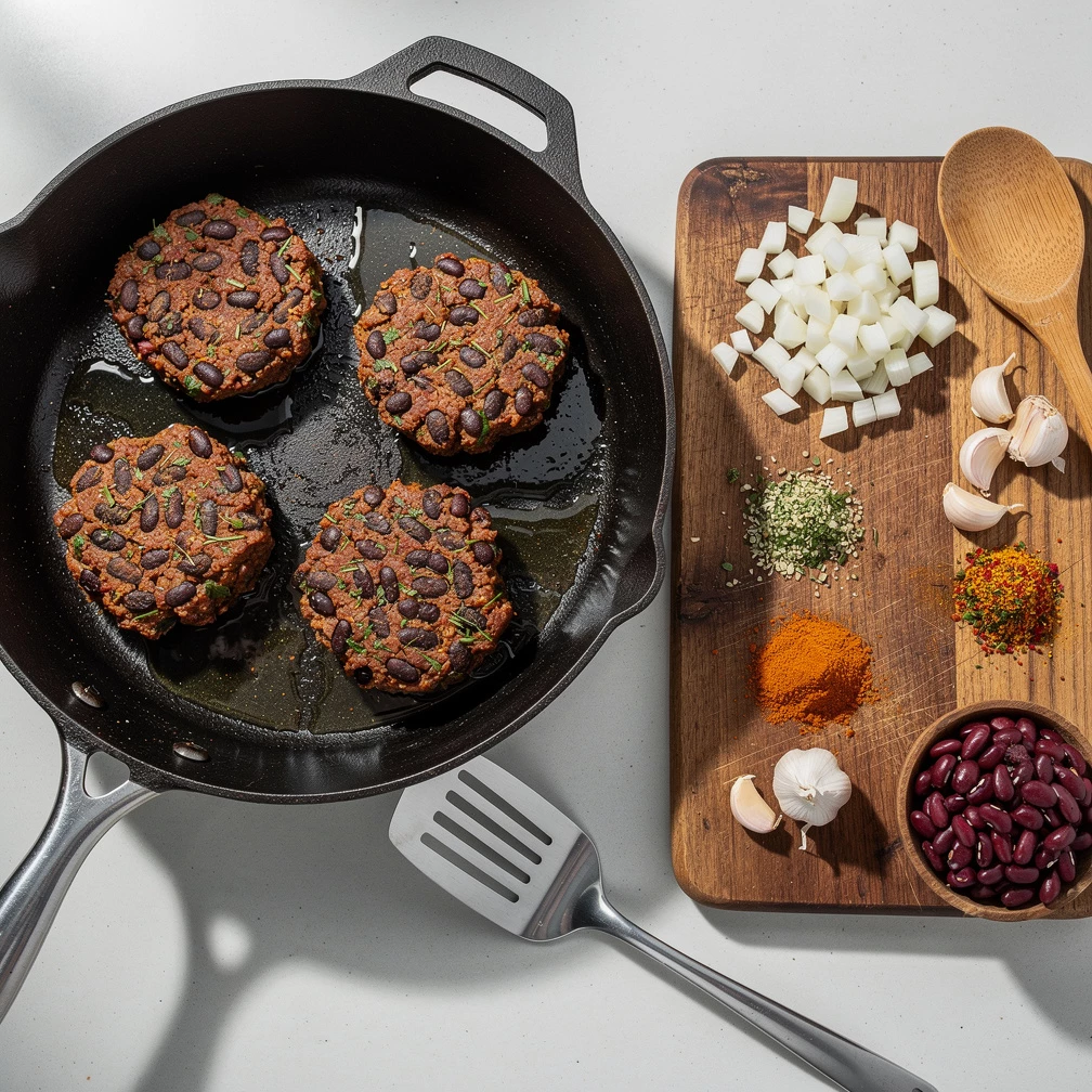 Vegane Burger-Patties: Saftige Bohnenbratlinge einfach gemacht