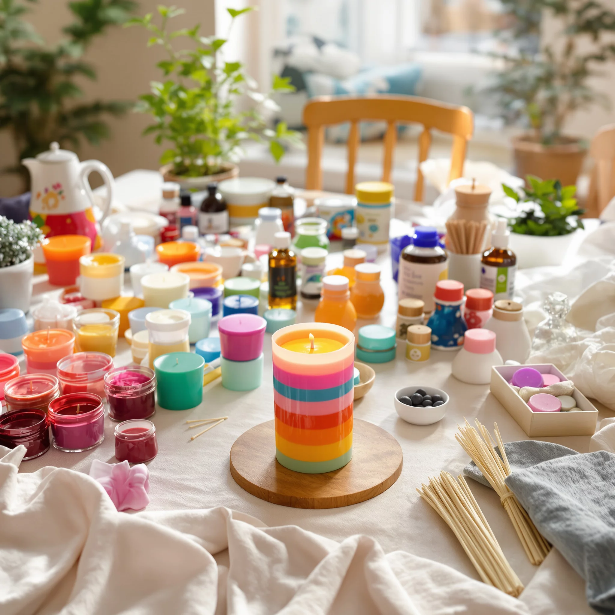 Kerzenherstellung im warmen Bastelraum