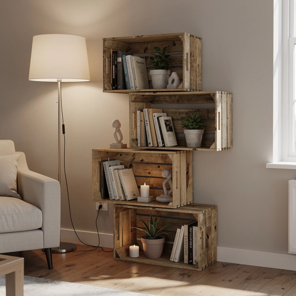 Regal aus Obstkisten: Funktion trifft Upcycling