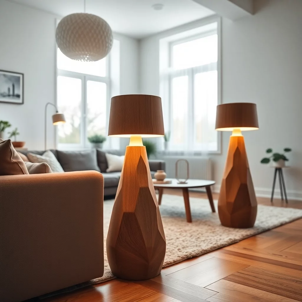 Skandinavischer Wohnstil mit Holzlampen