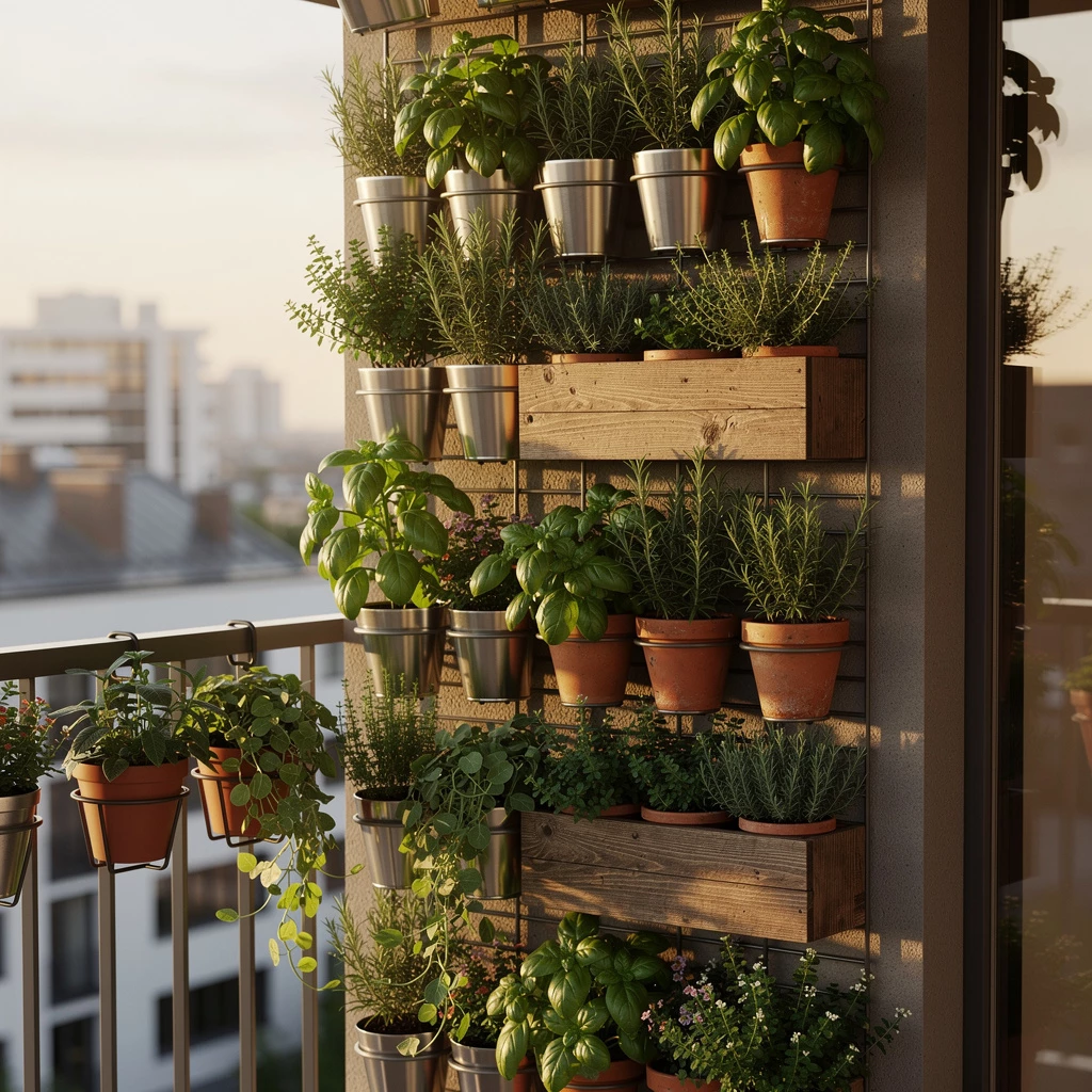 Vertikaler Kr&auml;utergarten f&uuml;r kleine Balkone: Genuss & Frische