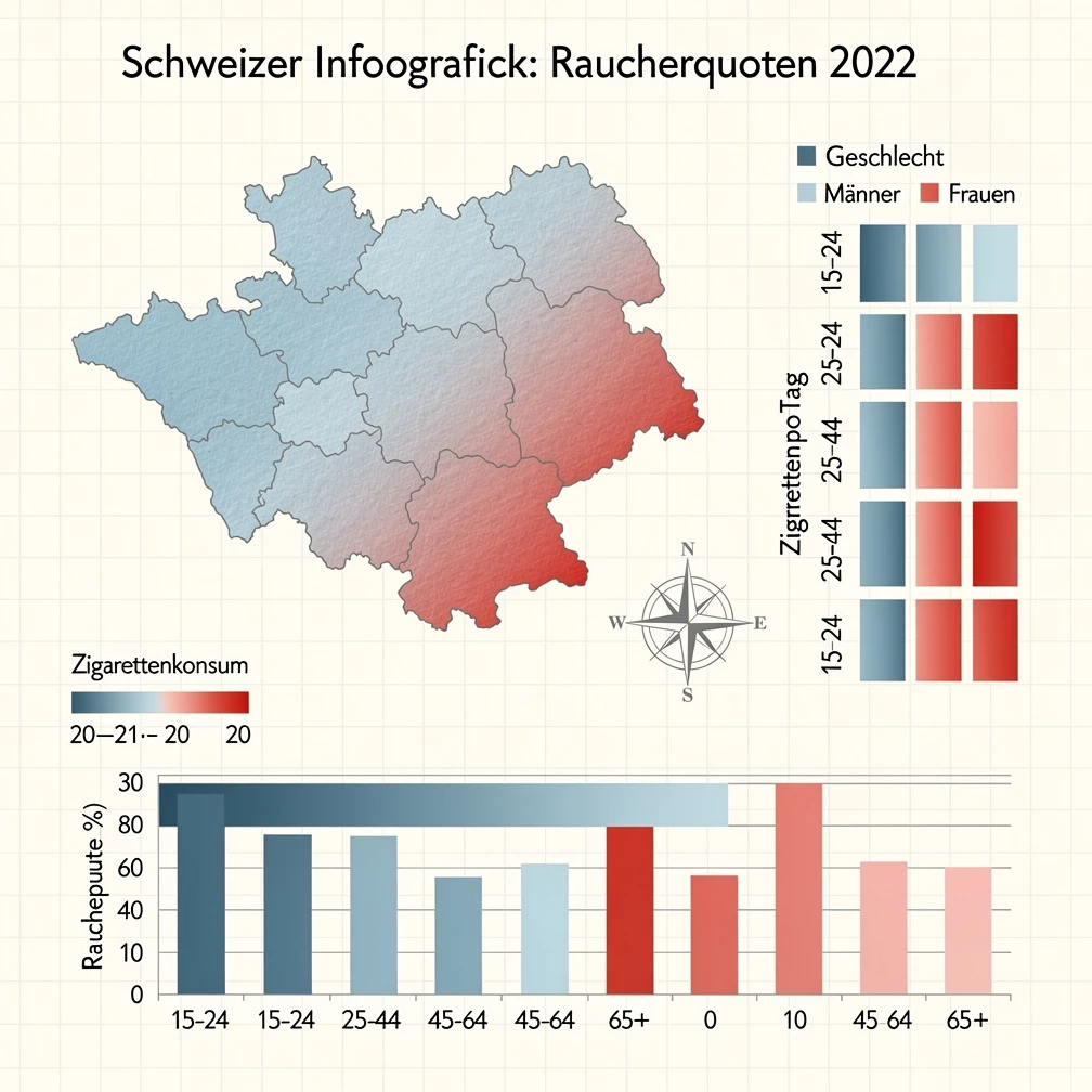 Tabakkonsum 2022: Durchschnittliche Zigaretten pro Tag in der Schweiz