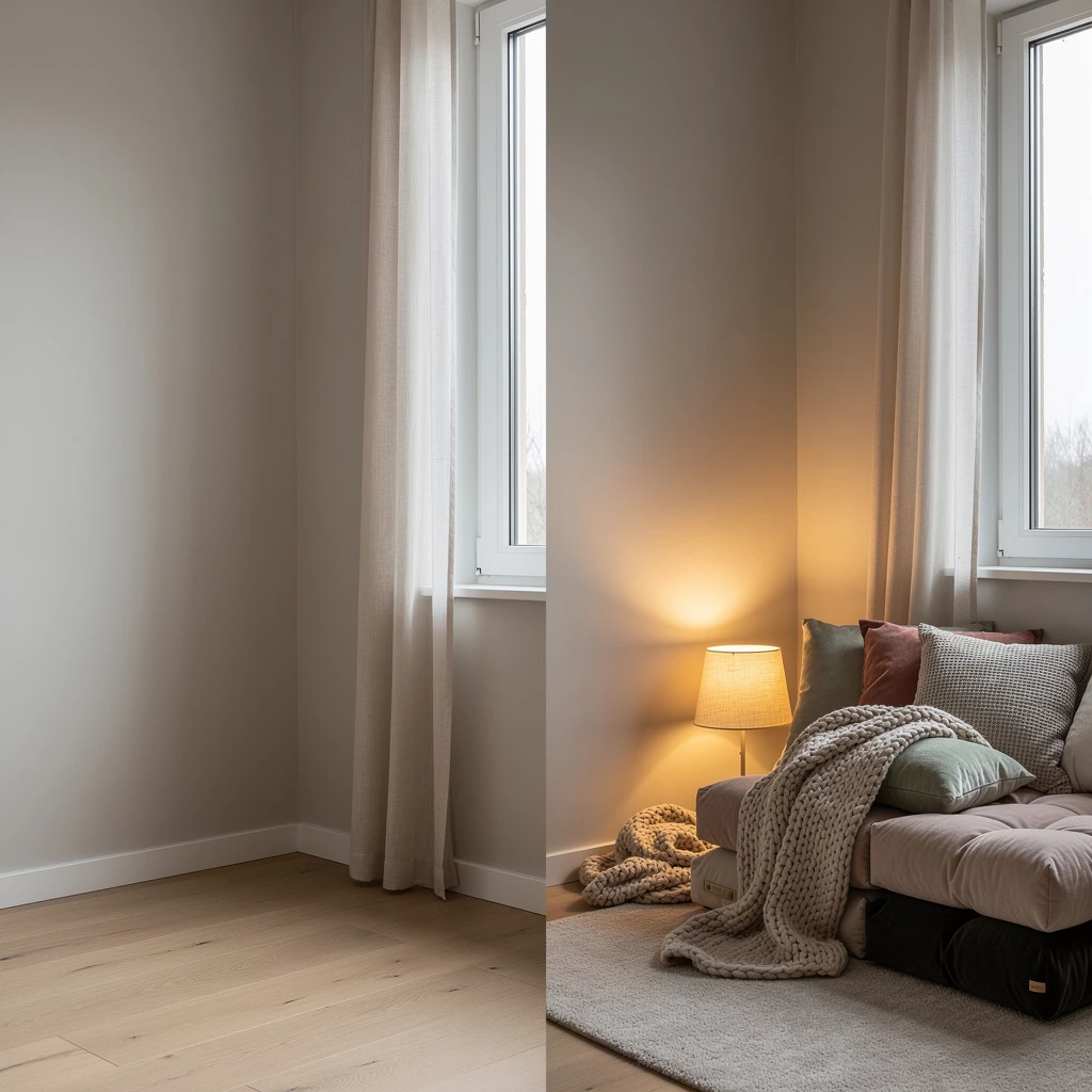 Kuschelecke gestalten: Decken, Kissen & indirektes Licht