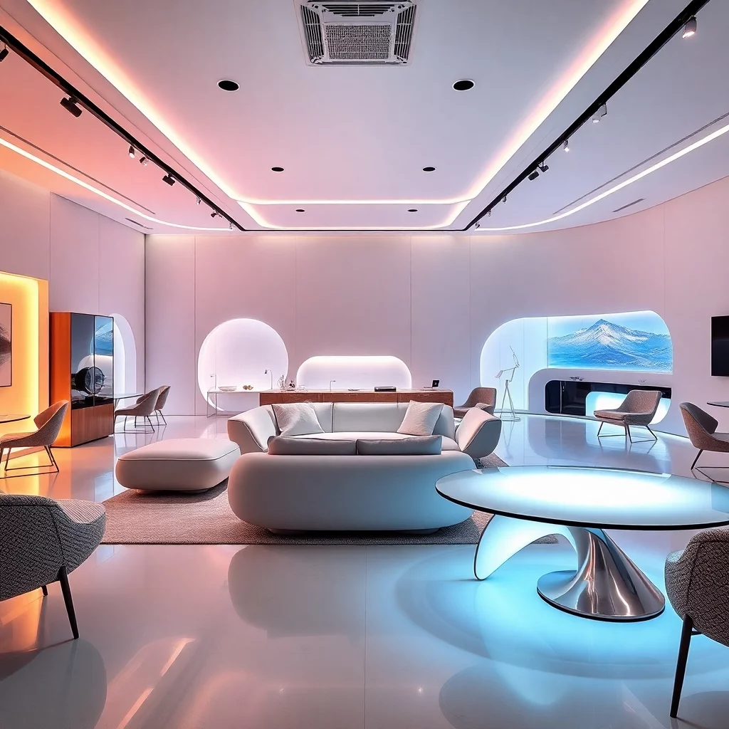 Zukunftsorientierte Möbel im modernen Showroom