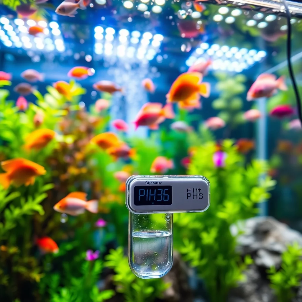 Aquarium-pH-Werte-Messung-Szene