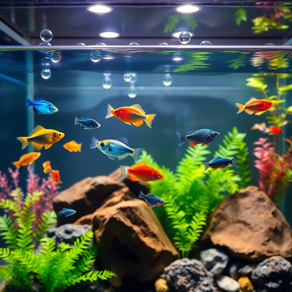 Fische und Einrichtung Aquarium