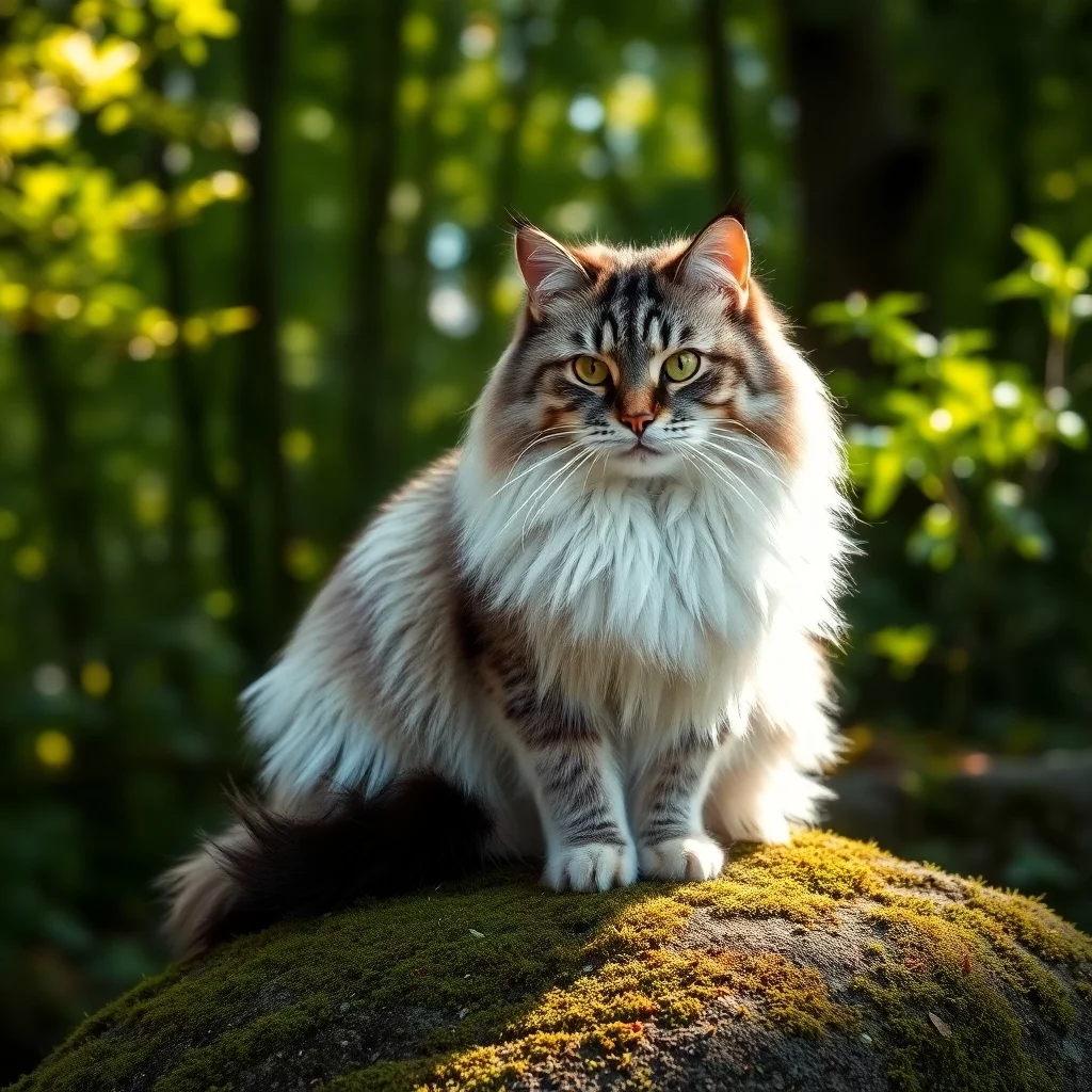 Norwegische Waldkatze im Wald