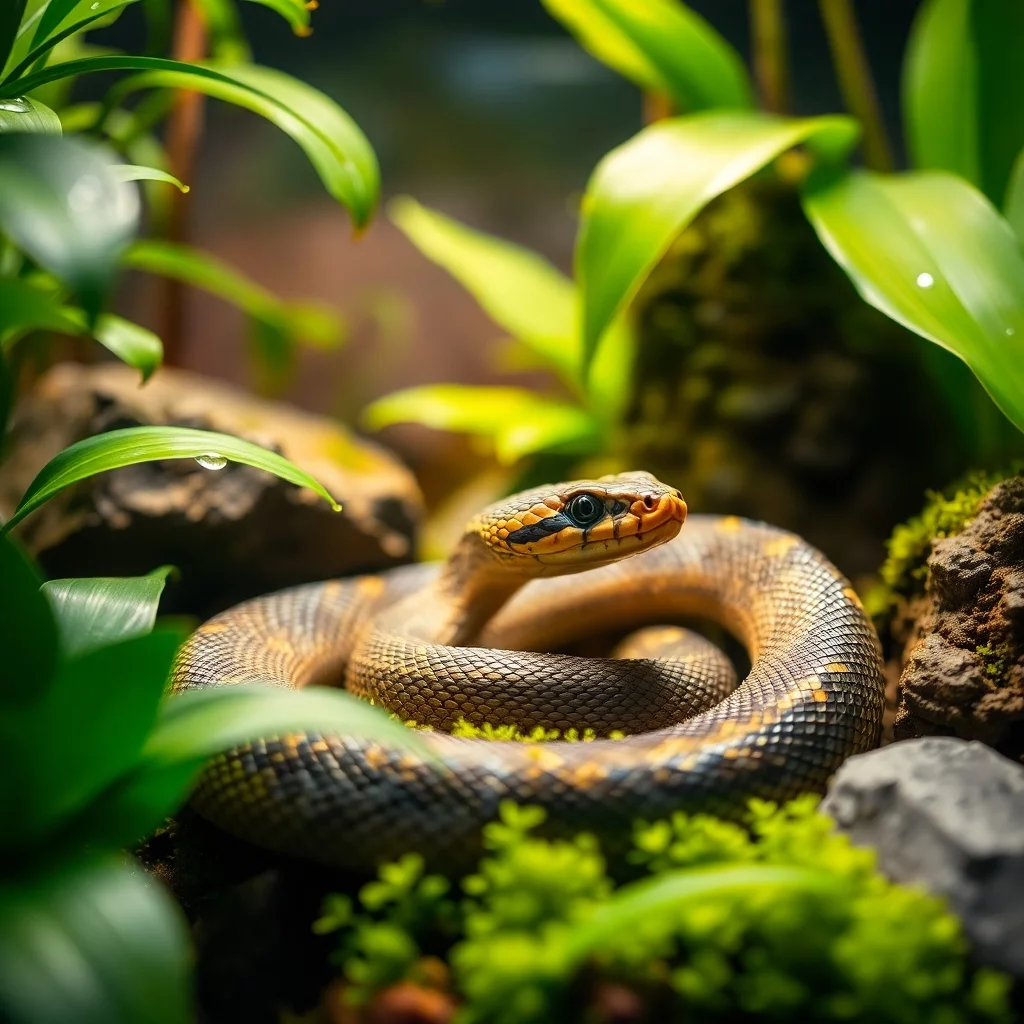 Schlange im Terrarium