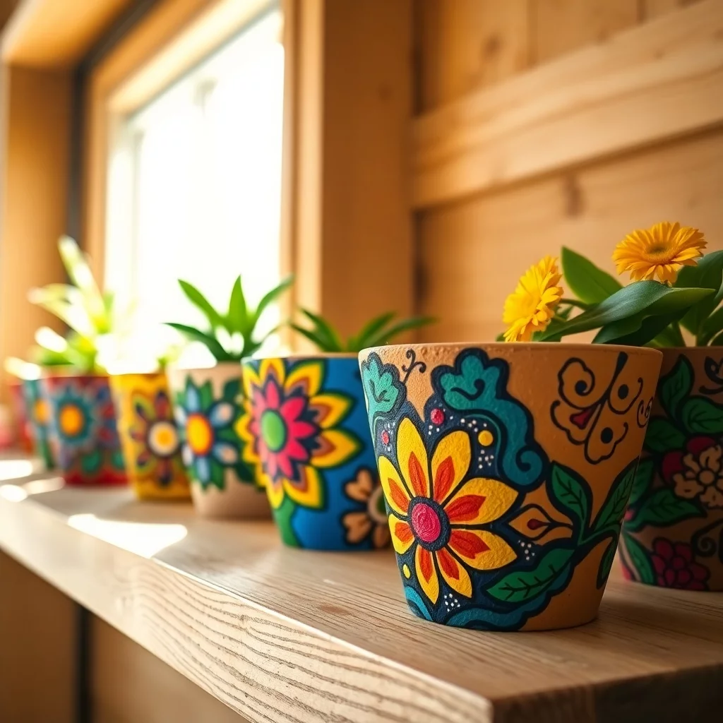 bemalte Blumentöpfe