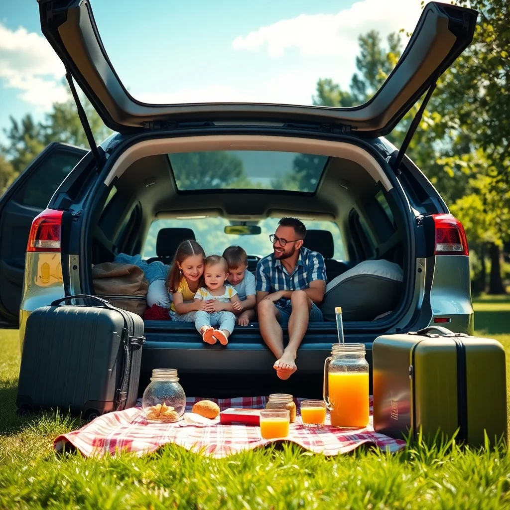 Familie auf Urlaubsreise