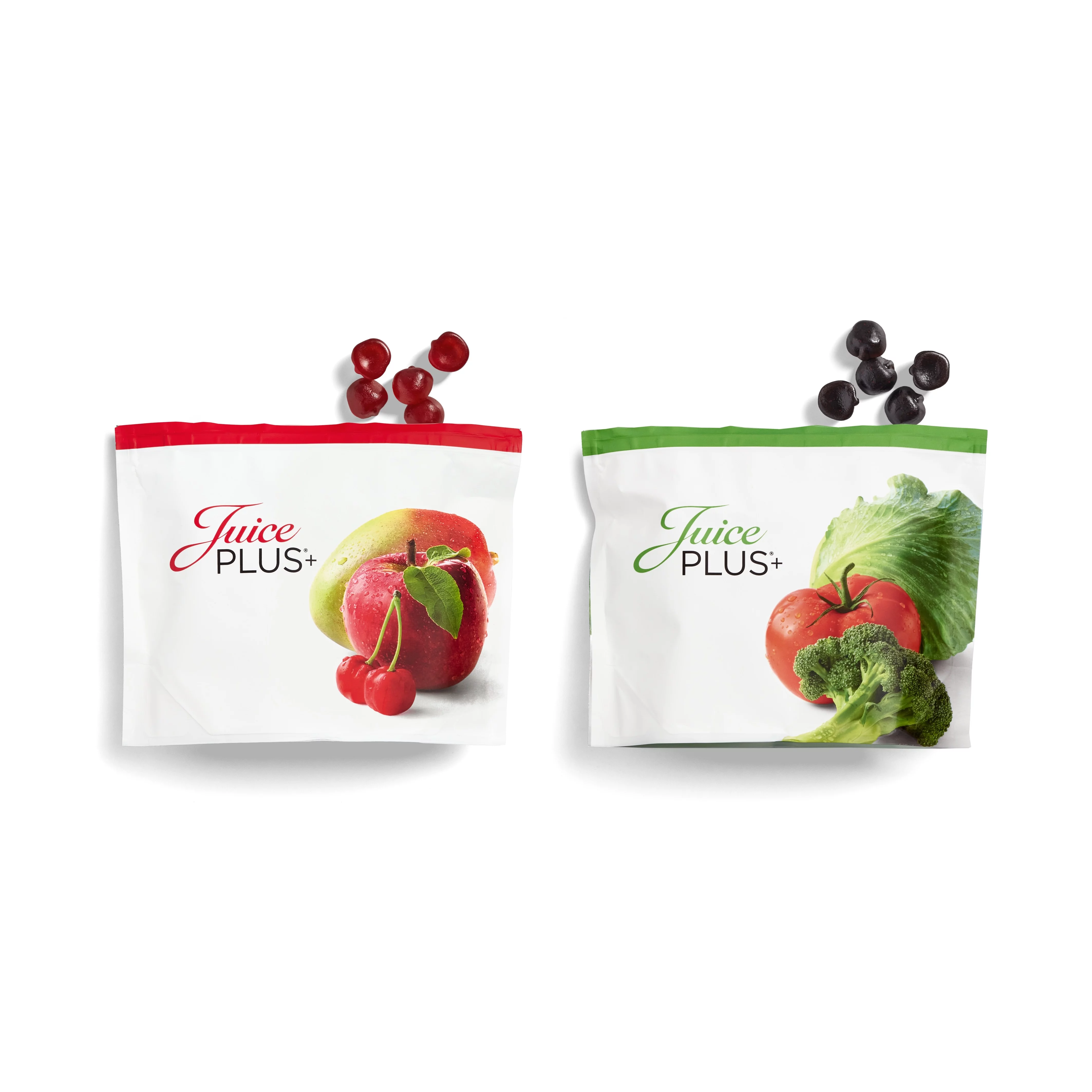 Die Juice Plus+ Obst- und Gemüseauslese Pastillen passen bequem in jede Lunchbox