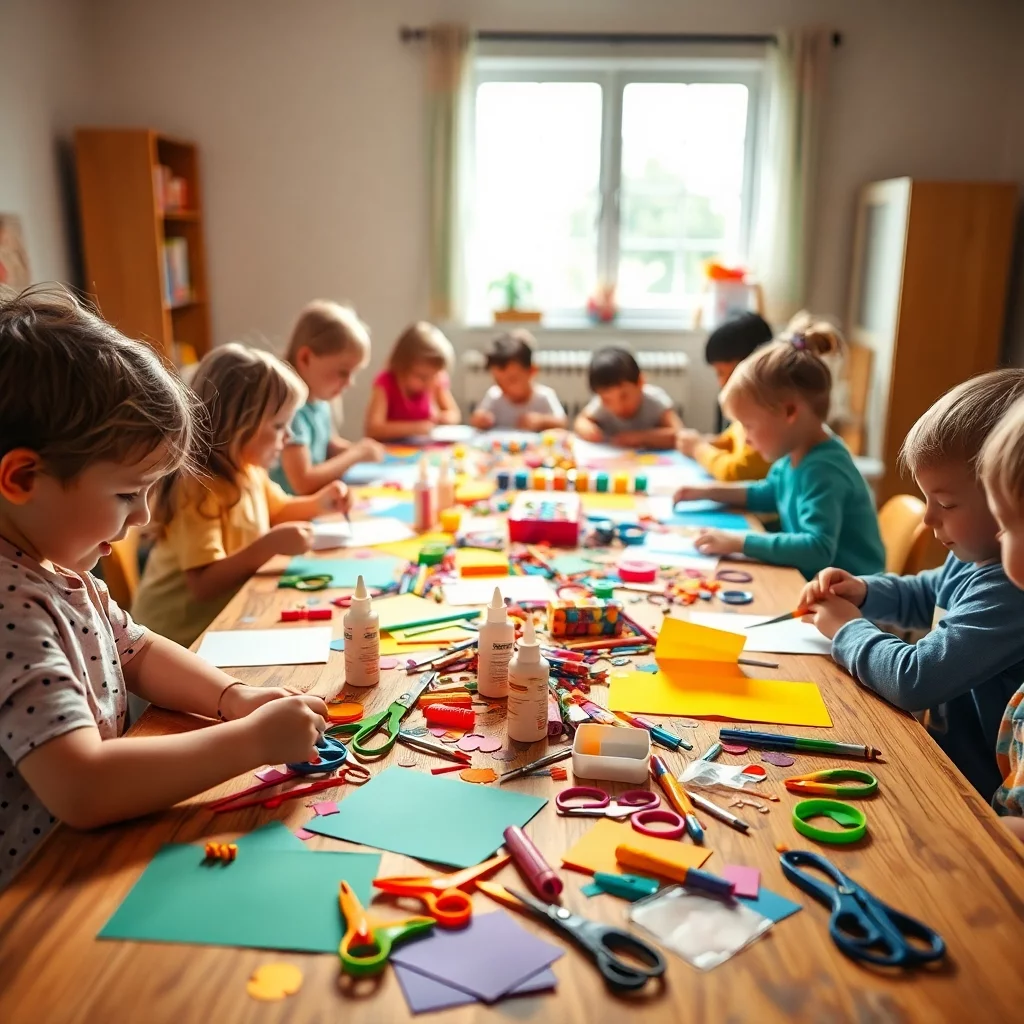 Fröhliche Bastelstunde mit Kindern
